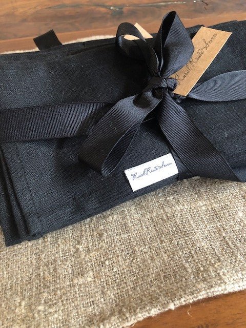 Linen Napkins, Black - Set of 6 - Rural Route Seven