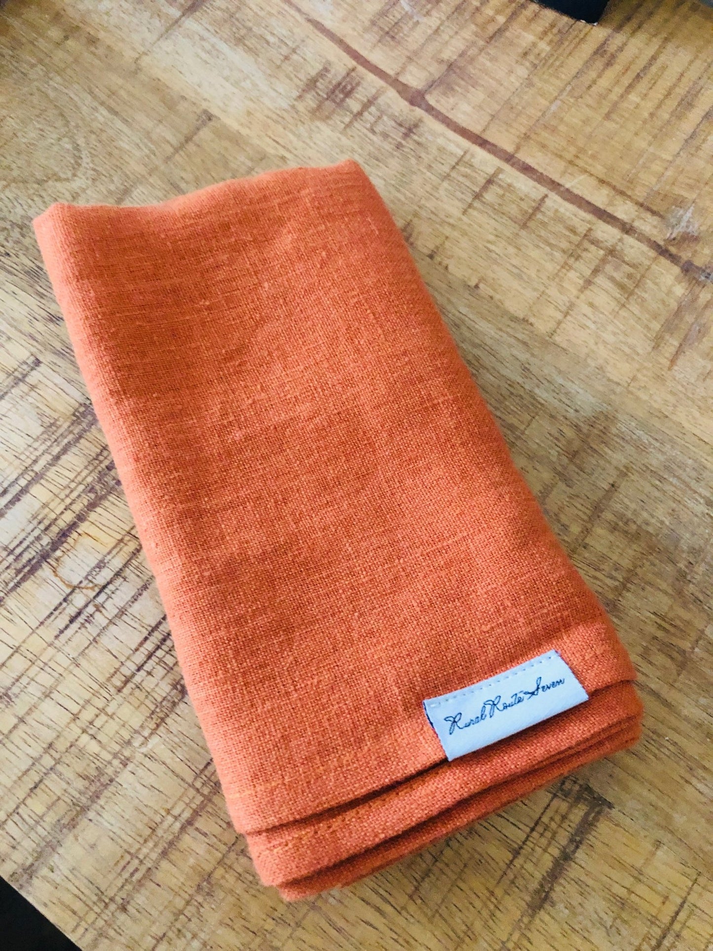 Linen Tea Towel - Pumpkin - Rural Route Seven