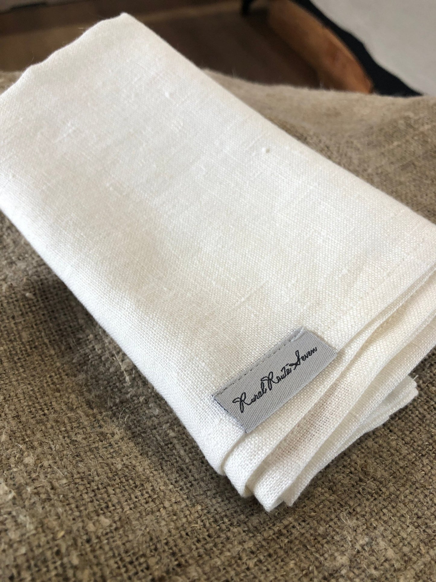 Organic Linen Tea Towel - Off - White - Rural Route Seven