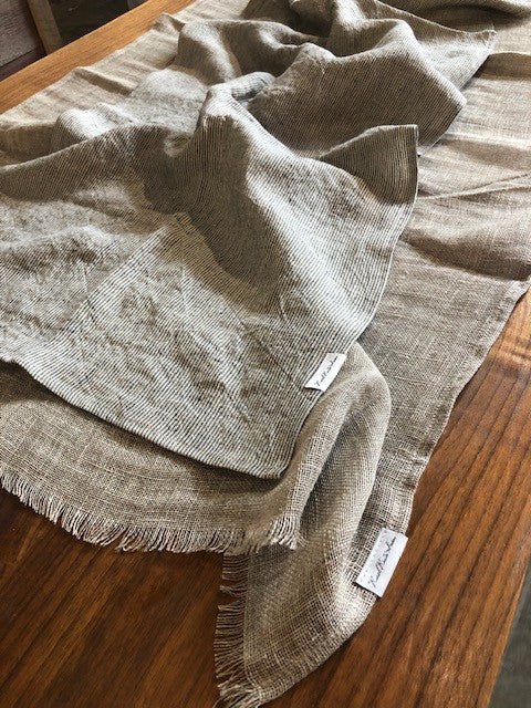 Rustic Stonewashed Linen Table Runner - Rural Route Seven