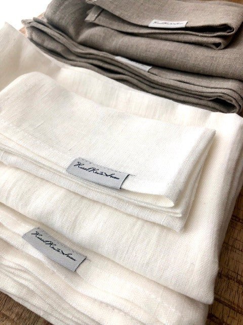 Linen Bath Towels - Off - White - Set of 3 - Rural Route Seven