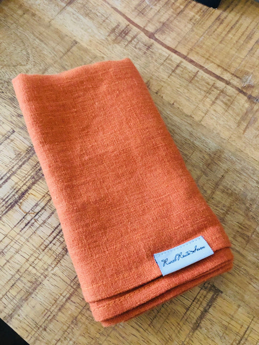 Linen Tea Towel - Pumpkin - Rural Route Seven