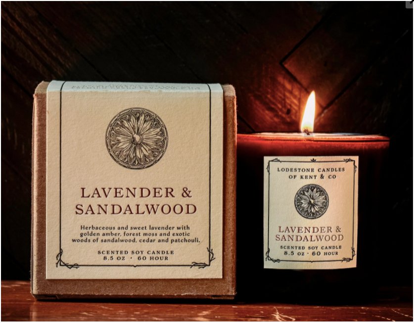 Lodestone Candles of Kent & Co. - 'Lavender & Sandalwood' - Rural Route Seven