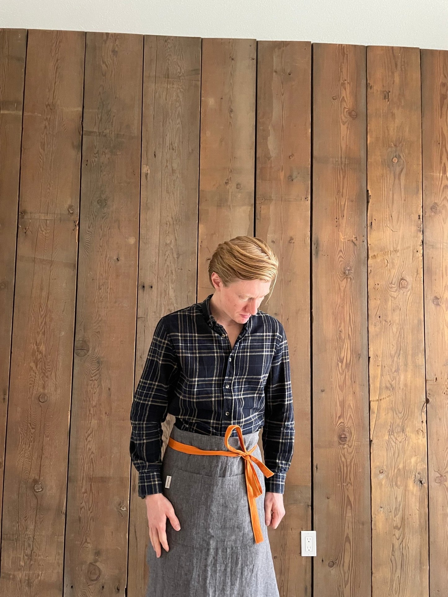 Men's Bib Apron - Grey/Black Melange - Rural Route Seven