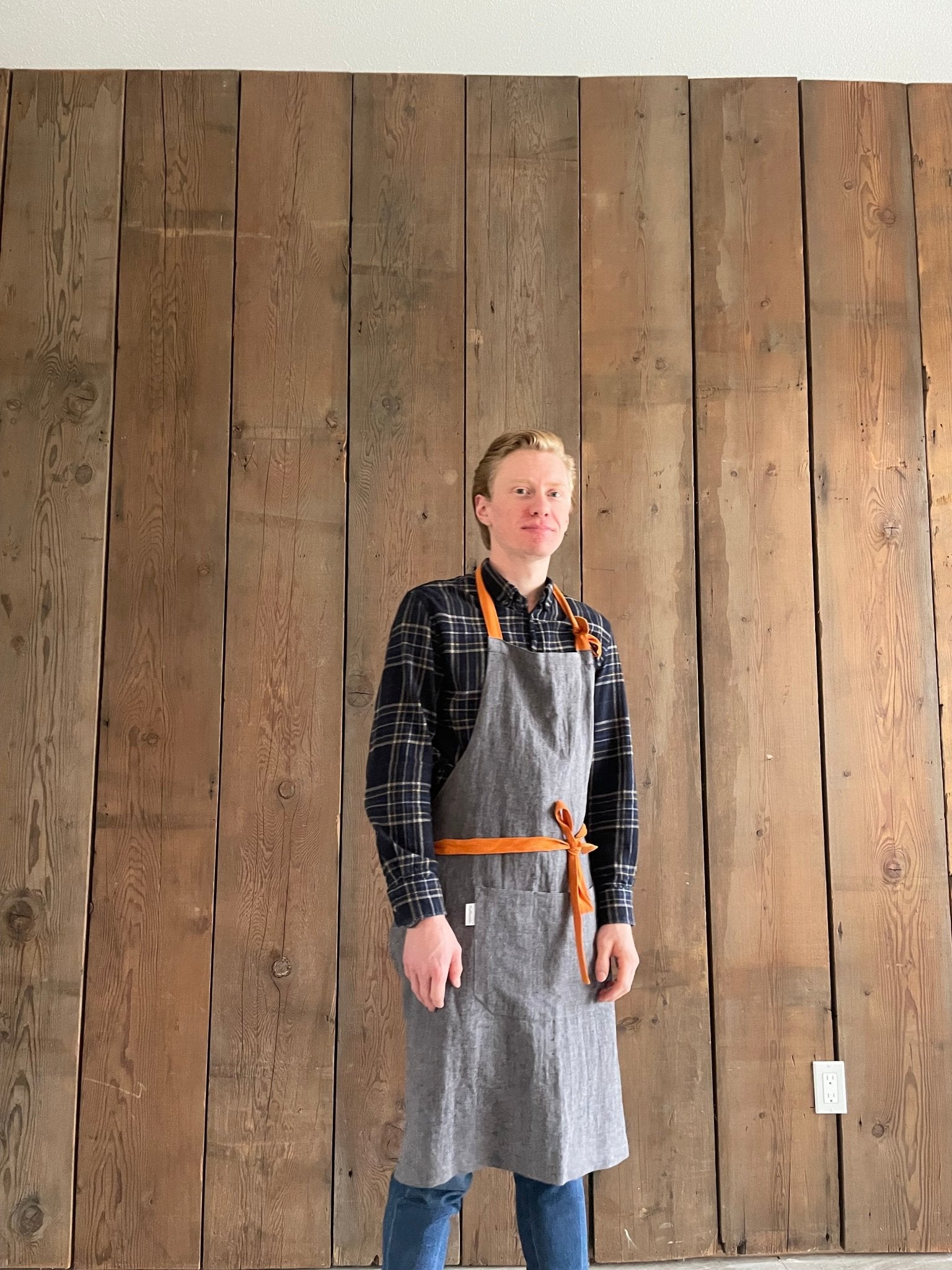 Men's Bib Apron - Grey/Black Melange - Rural Route Seven